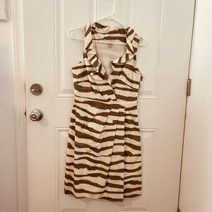 J. Crew Watercolor Animal Ruffle Faux-Wrap Dress 👗